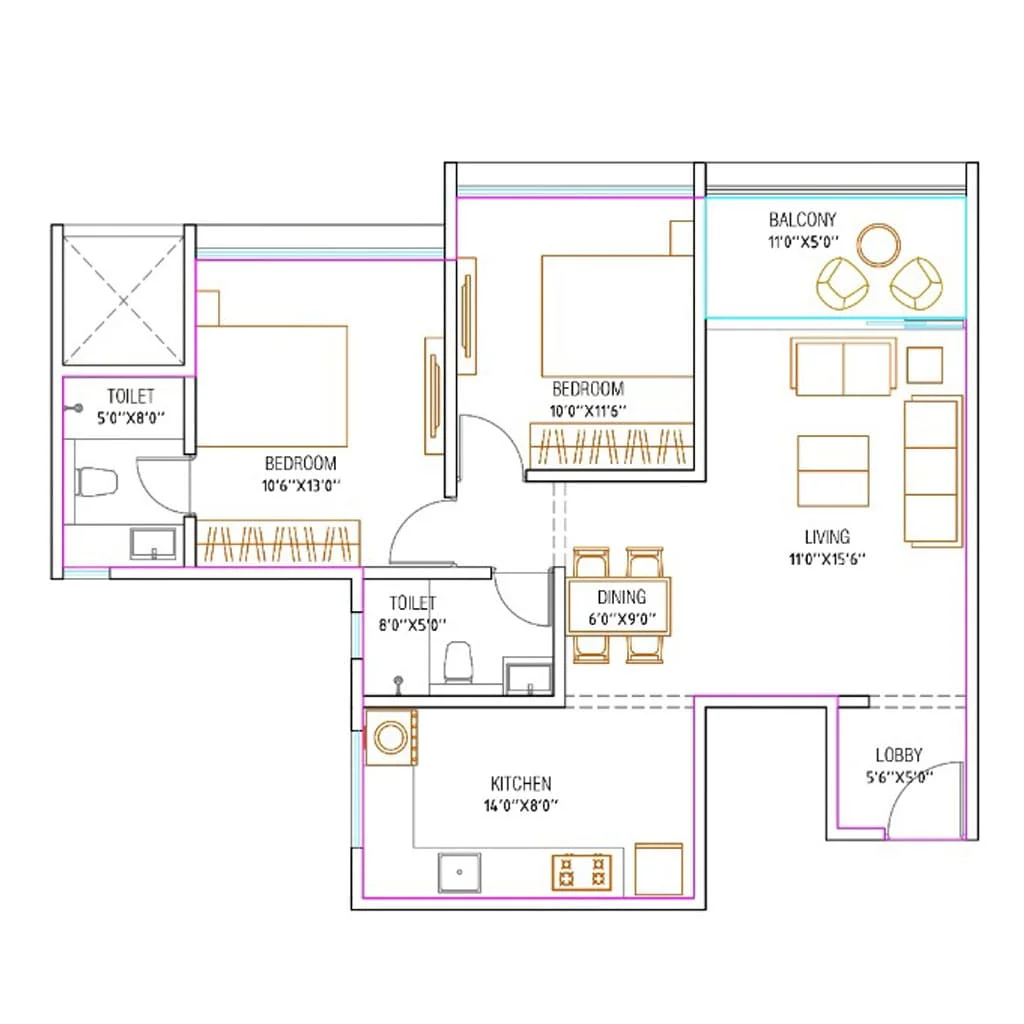 Krisala Codename Big Heart Tathawade 2.25BHK Image